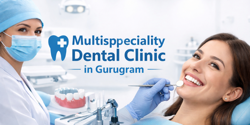 Multispeciality Dental Clinic in Sec 49 Eros Gurgaon – Dr. Adish Chaudhary treating patient at Petal Smiles Dental Clinic