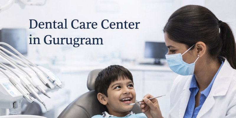 Dental treatment at Petal Smiles Dental Care Center in Gurugram with dentist examining patient teeth